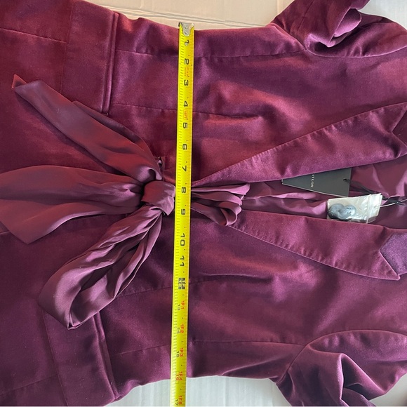 Ann Taylor Maroon Velvet Jacket Blazer Size 2 NWT Stretch Old Money Quiet Luxury - Picture 15 of 16